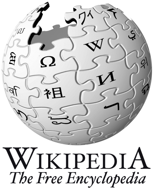 Wikipedia logo: source Wikimnedia Commons