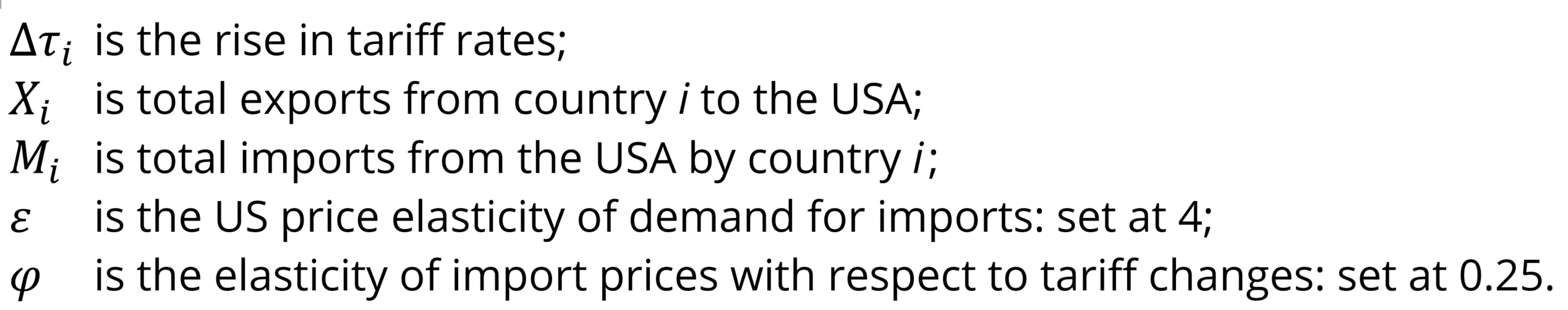 terms in US tariff formula